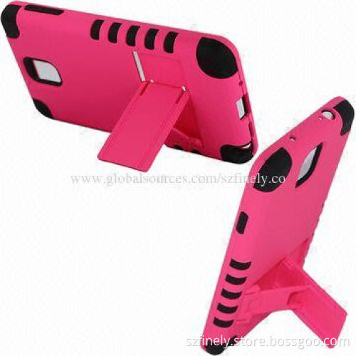 PC + Silicone Phone Case for Samsung Note 3, 3-in-1 Design with Stand Function, Different Angles